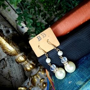 Perfectly Poised Pearl Dangly Earrings